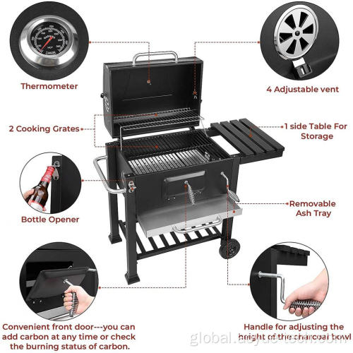 Electric Bbq Grill Large Portable Trolley Barrel Charcoal BBQ Grill Manufactory